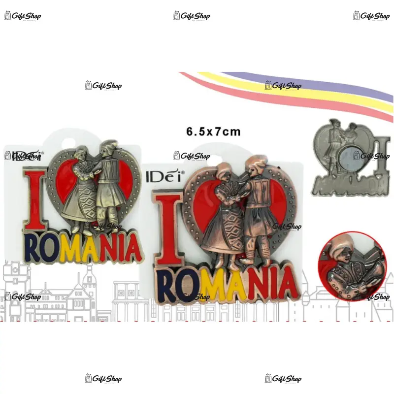 I love romania, hora, magnet din metal
